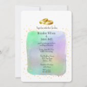 Gay Couple Rainbow-Waterverven en Gold Sparkles Kaart (Voorkant)