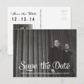 Gay Couple Retro Save the Date Photo Aankondigingskaart (Voorkant / Achterkant)