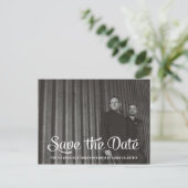 Gay Couple Retro Save the Date Photo Aankondigingskaart (Staand voorkant)