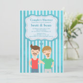 Gay Couple Shower-uitnodiging Kaart (Staand voorkant)