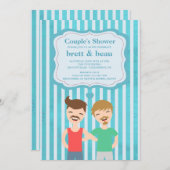 Gay Couple Shower-uitnodiging Kaart (Voorkant / Achterkant)