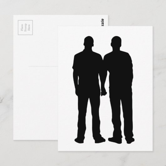 Gay Couple Silhouette Briefkaart (Voorkant / Achterkant)