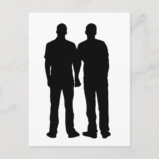 Gay Couple Silhouette Briefkaart (Voorkant)