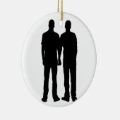Gay Couple Silhouette Keramisch Ornament (Rechts)