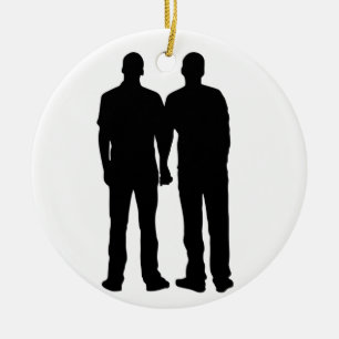 Gay Couple Silhouette Keramisch Ornament