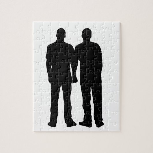 Gay Couple Silhouette Legpuzzel (Verticaal)