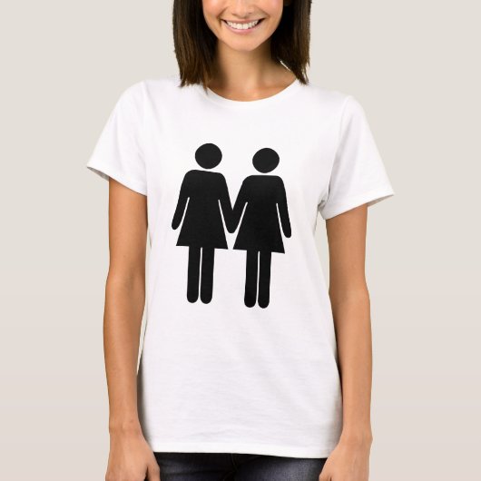 Gay couple (women) hand in hand t-shirt (Voorkant)
