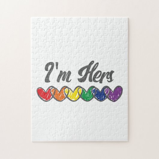 Gay Couples Matching LGBT Im Hers Gay Pride Legpuzzel (Verticaal)