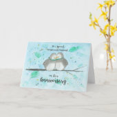 Gay Cousin & Husband Jubileum Cute Lovevogels Kaart (Gele Bloem)