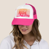  Gay Cowboy White & Hot Pink Trucker Hat Pet (In situ)