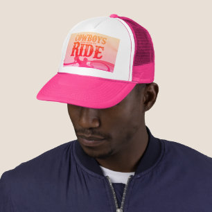 Gay Cowboy White & Hot Pink Trucker Hat Trucker Pet