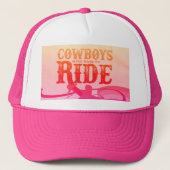  Gay Cowboy White & Hot Pink Trucker Hat Trucker Pet (Voorkant)