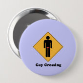 GAY CROSSING RONDE BUTTON 4,0 CM (Voorkant /achterkant)