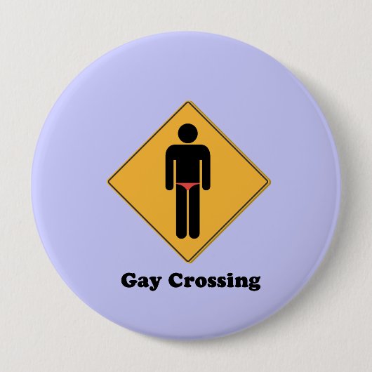 GAY CROSSING RONDE BUTTON 4,0 CM (Voorkant)