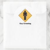 Gay Crossing Ronde Sticker (Tas)