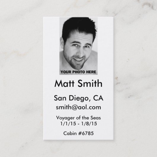 Gay Cruise Card Visitekaartje (Voorkant)