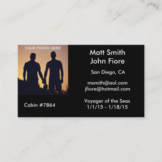 Gay Cruise Card Visitekaartje (Voorkant)