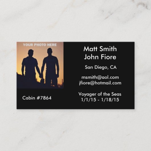 Gay Cruise Card Visitekaartje (Voorkant)