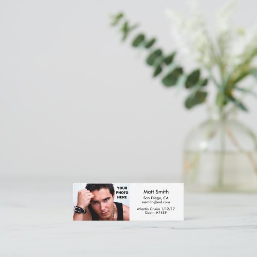 Gay Cruise Kaart (met rug) Mini Visitekaartje (Staand voorkant)