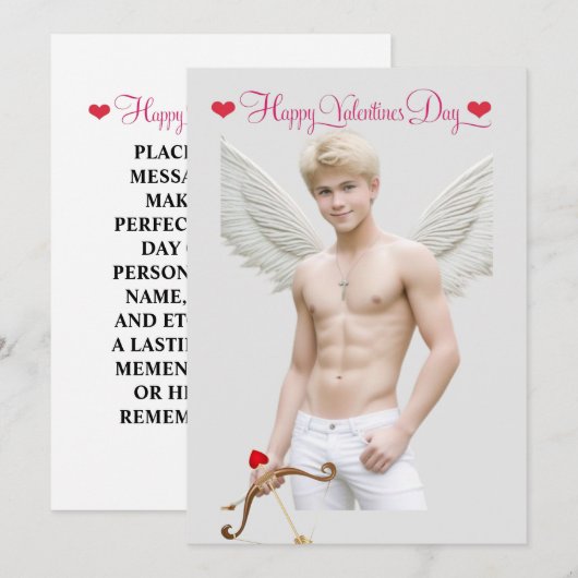 Gay Cupid Twink Valentijnsdag gepersonaliseerd Feestdagenkaart (Voorkant / Achterkant)