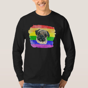 Gay Cute Pug Mama Lgbtq Pride Stuff Tiener Regen T-shirt