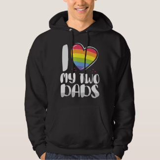 Gay Dad Pride I Love My Two Dads for Daughters and Hoodie
