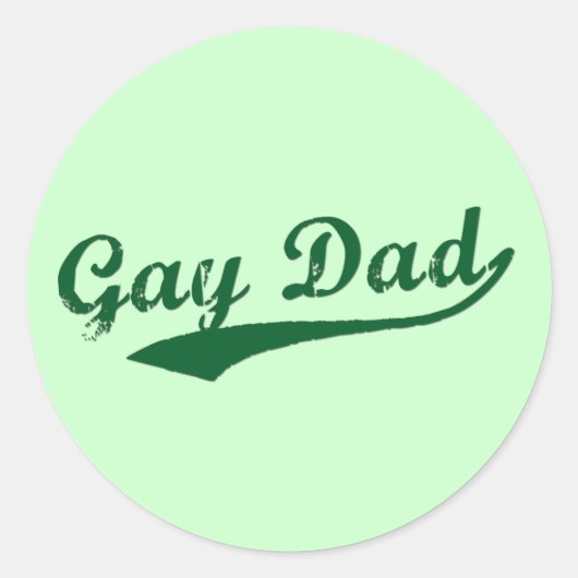 Gay Dad Ronde Sticker (Voorkant)