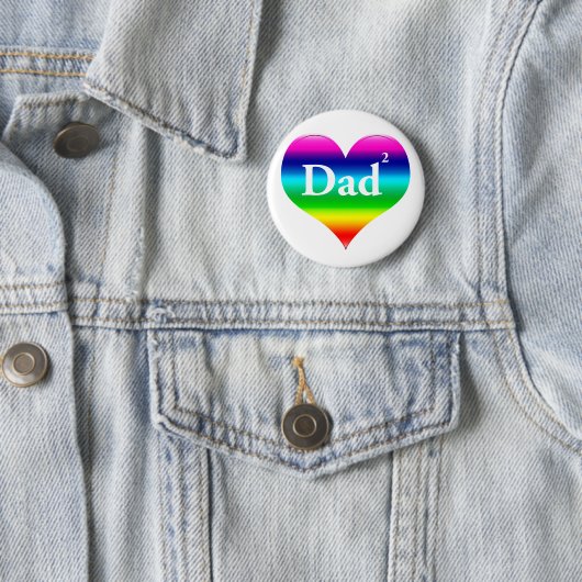 Gay Dad Squared LGBT Ronde Button 5,7 Cm (In situ)