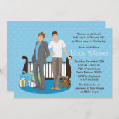 Gay Dads Baby shower Invitation for Boy Kaart (Voorkant / Achterkant)