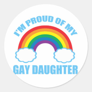Gay Daughter Ronde Sticker