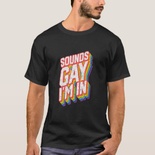 gay Design voor mannen pride regenboog geluiden ga T-shirt