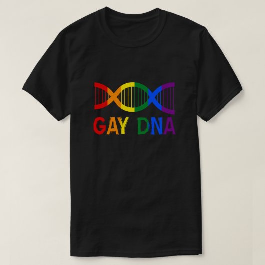 GAY DNA LGBTQ+ Rainbow Pride T-shirt (Design voorkant)