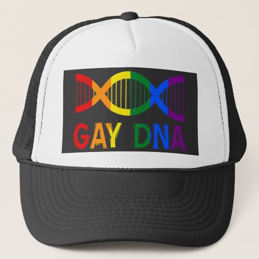 GAY DNA LGBTQ+ Rainbow Pride Trucker Pet (Voorkant)