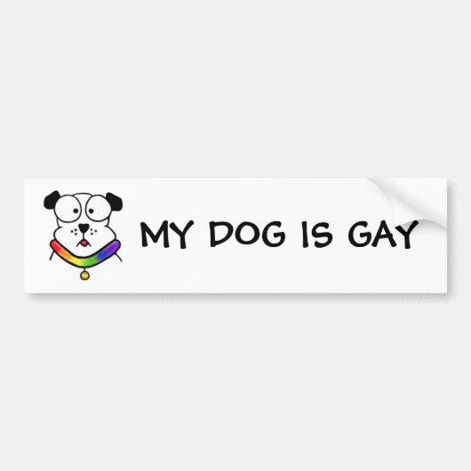Gay Dog Bumpersticker (Voorkant)