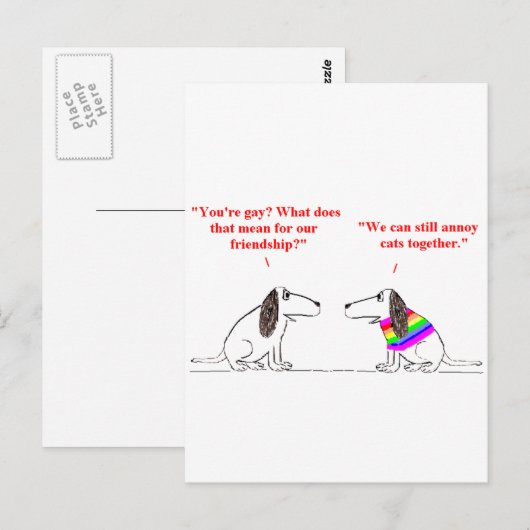 Gay Dog Cartoon 45 Briefkaart (Voorkant / Achterkant)