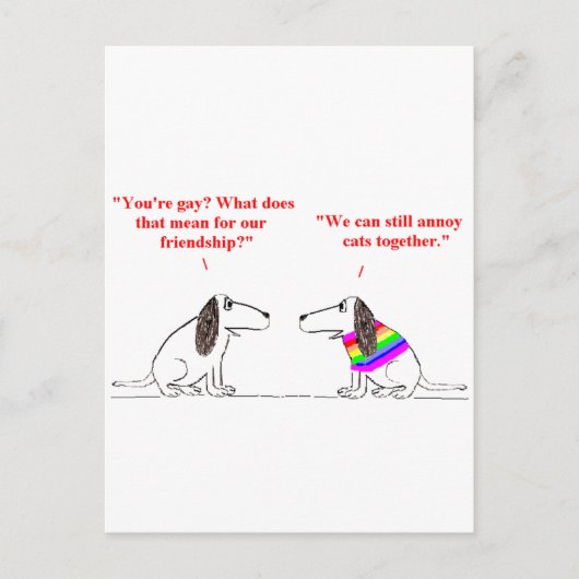 Gay Dog Cartoon 45 Briefkaart (Voorkant)