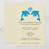 Gay Dolphin Love Heart Bubble Evening Reception Kaart (Voorkant / Achterkant)