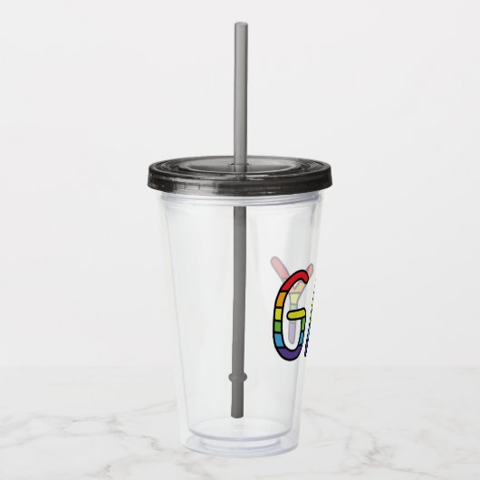 Gay Doodle-ontwerp Acryl Drinkbeker (Rechts)