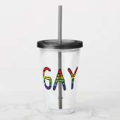 Gay Doodle-ontwerp Acryl Drinkbeker (Voorkant)