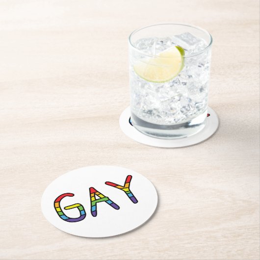 Gay Doodle-ontwerp Ronde Kartonnen Onderzetter (Insitu)