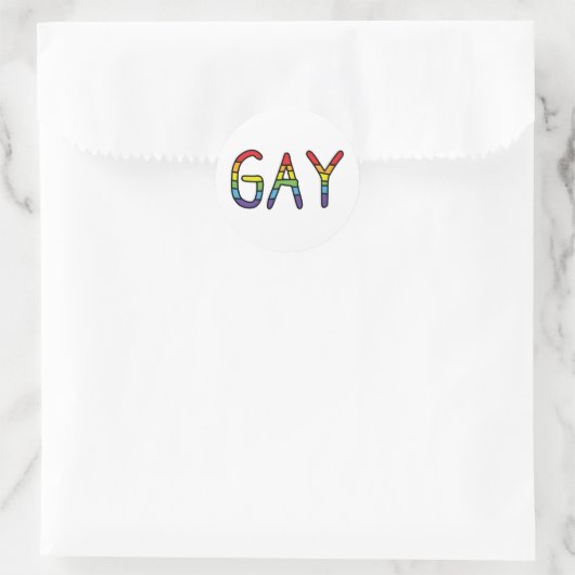 Gay Doodle-ontwerp Ronde Sticker (Tas)