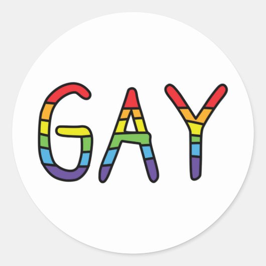 Gay Doodle-ontwerp Ronde Sticker (Voorkant)