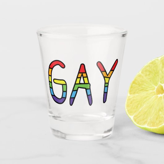 Gay Doodle-ontwerp Shot Glas (Voorkant)