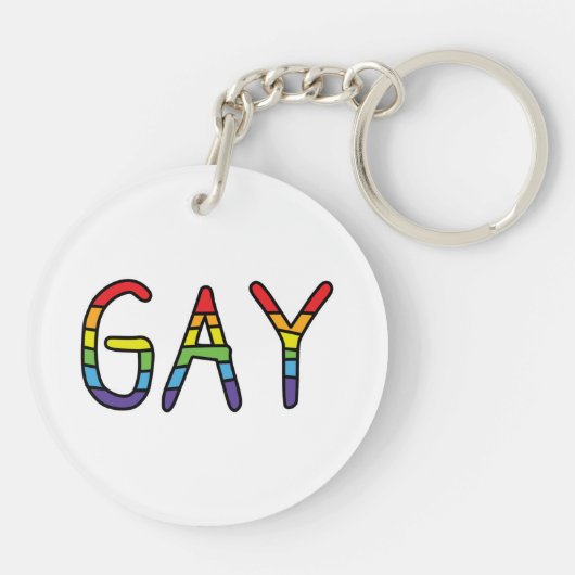 Gay Doodle-ontwerp Sleutelhanger (Achterkant)
