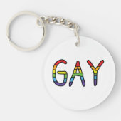 Gay Doodle-ontwerp Sleutelhanger (Voorkant)