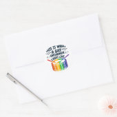 Gay Drummer Drummen Gay Pride Maand LGBTQ Regenboo Ronde Sticker (Envelop)