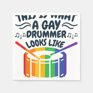 Gay Drummer Drummen Gay Pride Maand LGBTQ Regenboo Servet