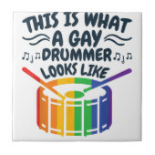 Gay Drummer Drummen Gay Pride Maand LGBTQ Regenboo Tegeltje (Voorkant)