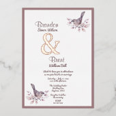 Gay Dusty Burgundy en Roos Gold Ampersand Folie Uitnodiging (Voorkant)