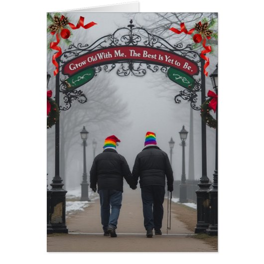 Gay Elder Vriendschap/Romance Happy Holiday's Kaar (Voorkant)